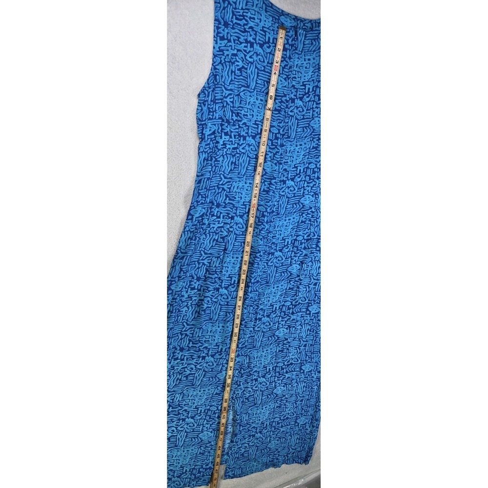 Melissa Harper MHM 2 Pc Rayon Dress Jacket Set Blue Geometric Print Women's 14 - Picture 11 of 12